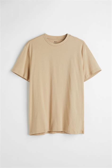 Футболка H&M Essentials №7 Regular Fit XL бежевый 0685816129 от ...