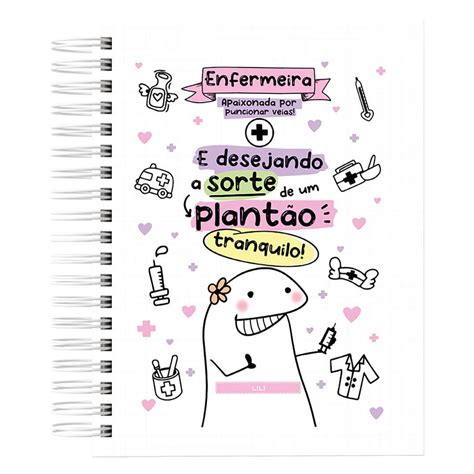 Caderno A5 Enfermeira Flork Maisdimari Papelaria Personalizada