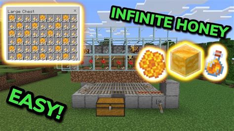 Automatic Bee Honey Farm In Minecraft Pe Bedrock 1 19 Honeycomb Farm Youtube