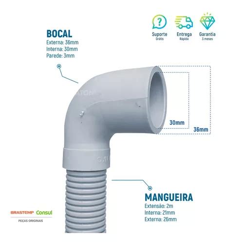 Mangueira Sa Da Bocal Curvo Brastemp Consul Mts Original R Em