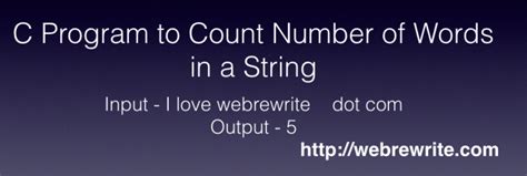 C Program To Count Number Of Words In A String