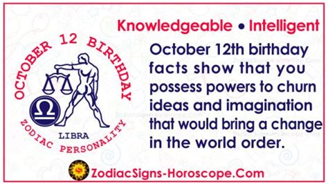 October 12 Zodiac (Libra) Horoscope Birthday Personality and Lucky Things