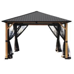 Sunjoy Archwood Ft X Ft Cedar Frame Gazebo With Double Tier