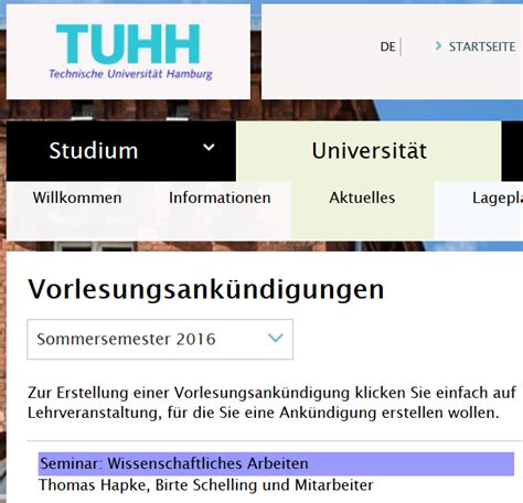 Seminar Im Sommersemester Wissenschaftliches Arbeiten