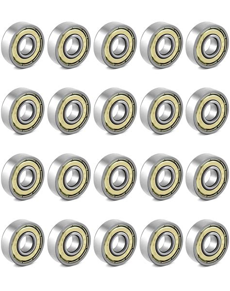 QWORK 20 Packs 608zz Ball Bearing Longboard Roller Skate Bearing For