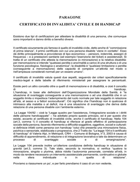 Certificato Di Invalidita Civile E Di Handicap