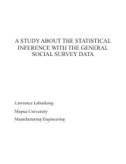 A Study About The Statistical Inference With The General Social Survey