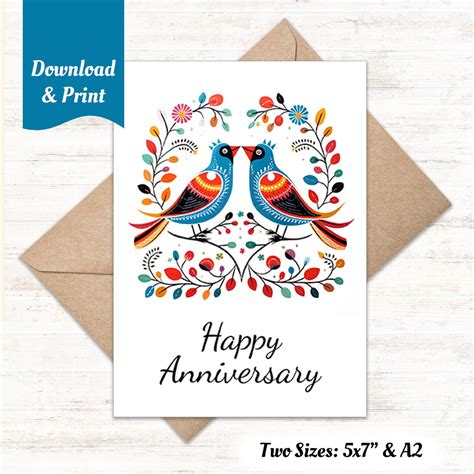 Printable Happy Anniversary Card Celebrate a Wedding - Etsy