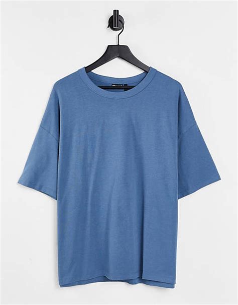 Asos Design Oversized Heavyweight T Shirt In Washed Blue Asos