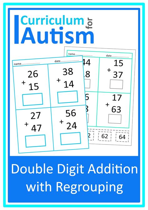 Double Digit Addition With Regrouping For Special Education Print