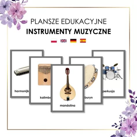 Instrumenty Muzyczne Plansze Edukacyjne A5 32 Plansze Kreatywny