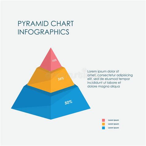 Pyramid Chart Infographics Elements 3d Vector Flat Design Sign Icon