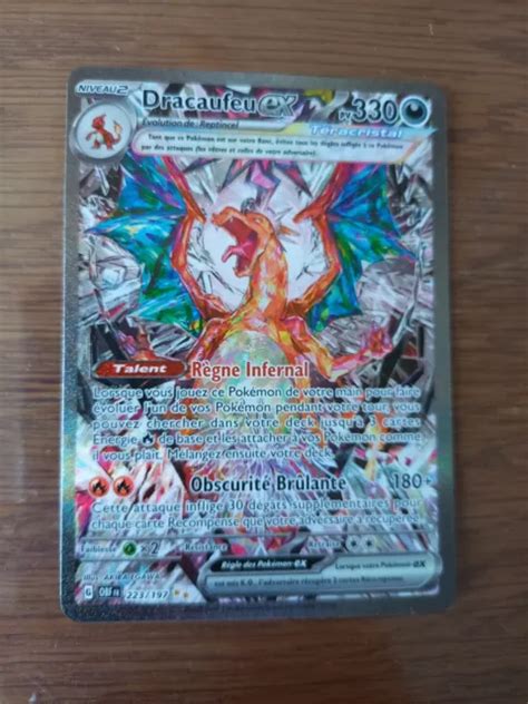 CARTE POKÉMON DRACAUFEU EX 223 197 Alternative EV3 Flammes Obsidiennes