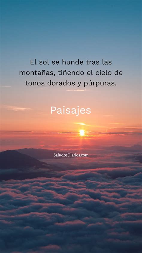 Sol hermoso Montañas Mensajes paisajes Frase Saludos Diarios