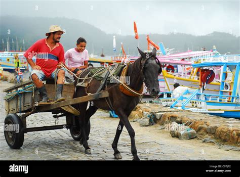 Street Scene In The Historic Coastal Town Of Paraty In Rio De Janeiro