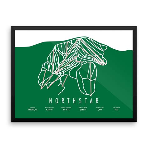 Northstar Ski Map, Northstar Tahoe, Map Art, Northstar Ski Resort, Lake ...