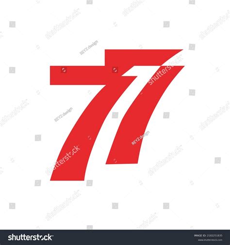 Logo Indonesia 77 Independence Day Anniversary Stock Vector Royalty