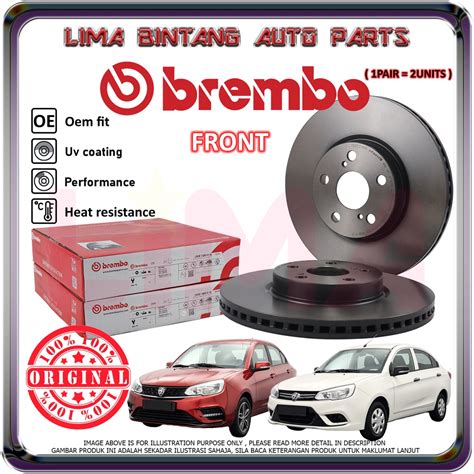 Proton Saga Vvt Front Brake Disc Rotor Pair Brembo Original