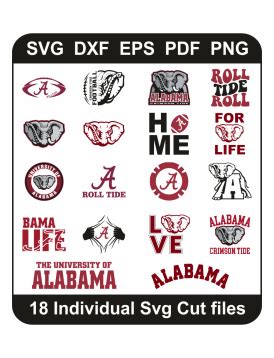 Alabama Crimson Tide Svg Bundle Alabama Crimson Tide Football Png Pack