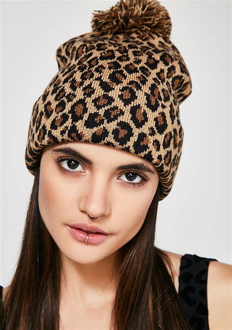 Leopard Print Pom Pom Beanie Dolls Kill