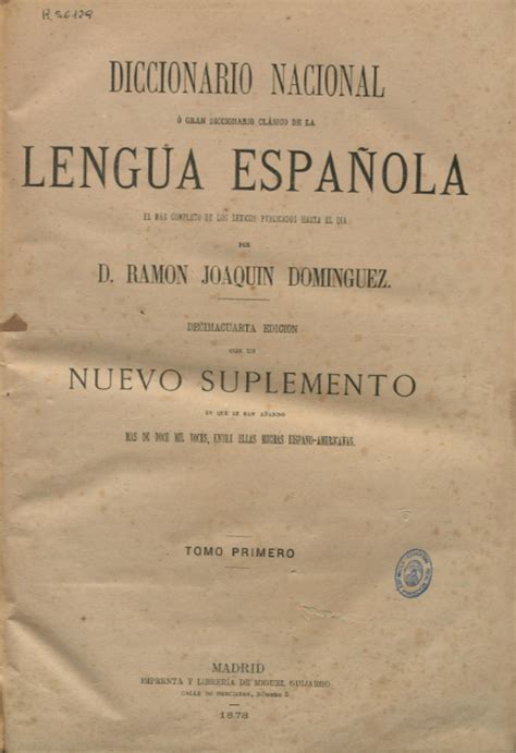 Diccionario Nacional Gran Diccionario Cl Sico De La Lengua Espa Ola