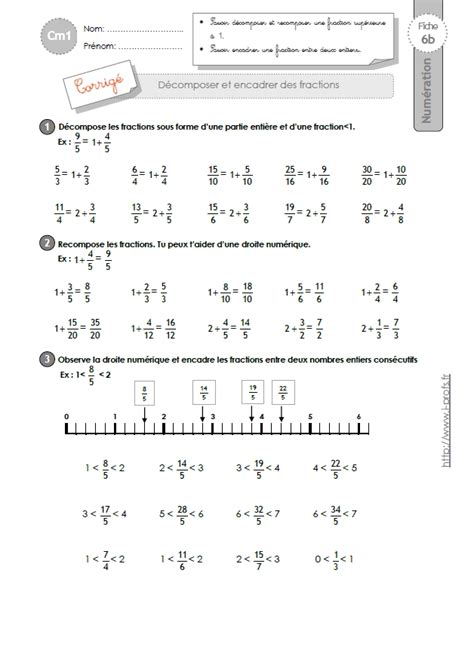 Cm Exercices D Composer Les Fractions