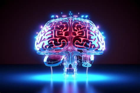 Un Cerebro Con Luces Brillantes Foto Premium