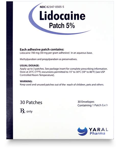 Lidocaine Patch 5 Yaral Pharma Inc