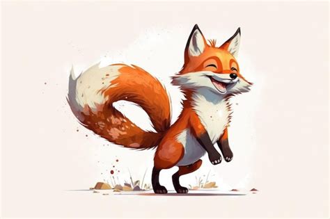 Um Desenho Animado De Uma Raposa Uma Cauda Que Diz Fox On It