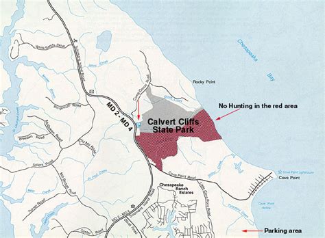 Map of Calvert Cliffs State Park