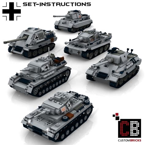 CUSTOMBRICKS.de - Custom WW2 German Tank Set - Tiger, Königstiger ...