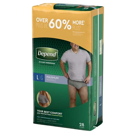 Depend Fit Flex Incontinence Underwear For Men Maximum Absorbency L Grey 28 Ct Underwear