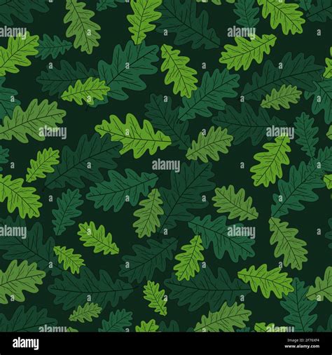 Oak Leafs Texture Seamless Pattern Vector Seamless Background For