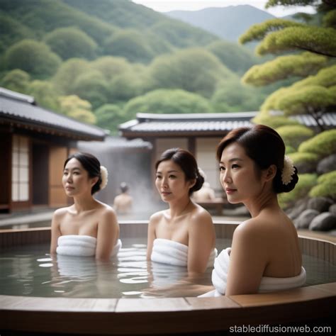 Forty Something Women In Onsen Tradition Stable Diffusion Online