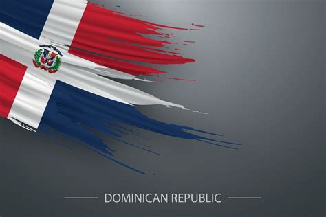 3d grunge brush stroke flag of Dominican Republic 41010714 Vector Art at Vecteezy