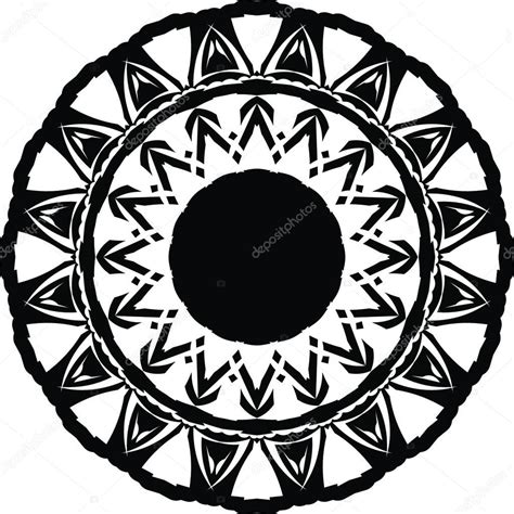 Ilustraci N Boho Mandala En Blanco Y Negro Dise O Redondo Hippie