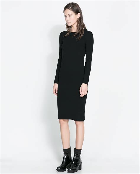 Zara Longsleeved Dress In Black Lyst