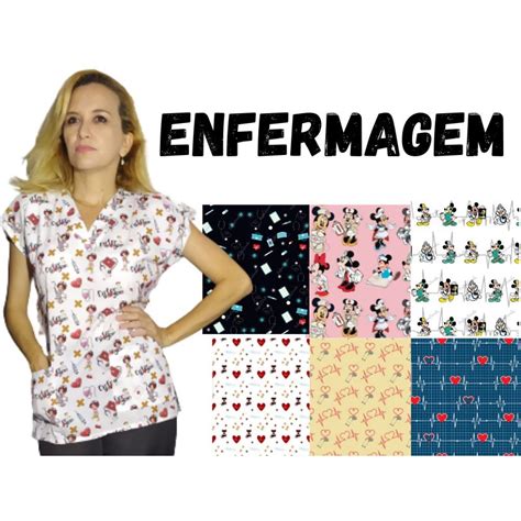 BATA hospitalar Tema Enfermagem Scrub Pijama cirúrgico Shopee Brasil