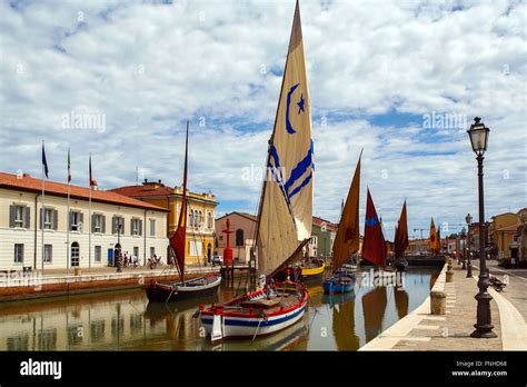 Italy Emilia Romagna Cesenatico Porto Canale Leonardesque Canal