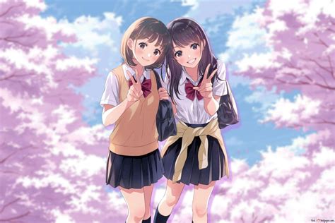 Two Anime Girls Best Friends Wallpapers - Wallpaper Cave