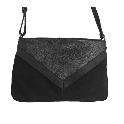 Ça alors 34 Listes de Sac Daim Noir Sac à main pochette