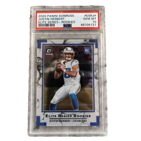 2020 Donruss Optic Justin Herbert Elite Series Rookies JH PSA 10 GEM