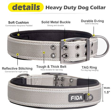 Fida Heavy Duty Dog Collar - Yellow - Naturally For Pets