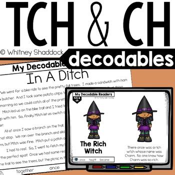 Tch And Ch Trigraph Decodables Nd Grade Decodable Readers Books And