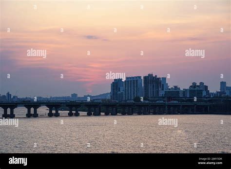 Seoul Han River Sunset Scenery Stock Photo - Alamy