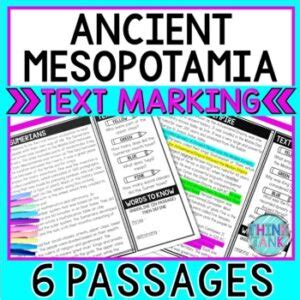 Ancient Mesopotamia Reading Passages And Text Marking