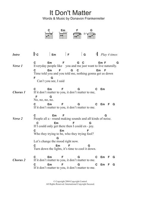 It Don't Matter by Donavon Frankenreiter - Guitar Chords/Lyrics ...