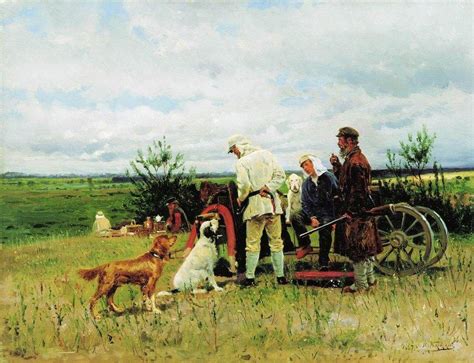 Oil Painting Replica Hunters At Rest 1887 By Vladimir Yegorovich