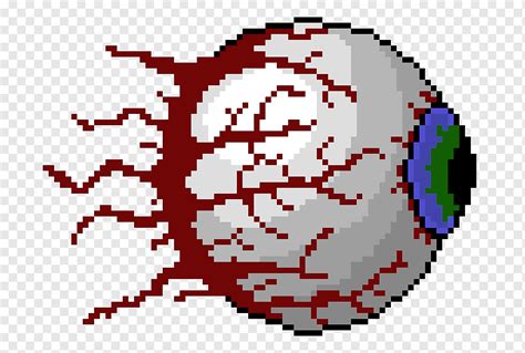 Human Eye Illustration Terraria Cthulhu Eye Minecraft Boss Pixel Art