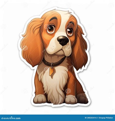 Sticker Cute Cocker Spaniel Stock Illustration Illustration Of Logo